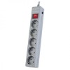 Сетевой фильтр Perfeo POWER+ PF-PP-5/1,8-G, 1.8 м, 5 розеток, серый (PF_A4659)