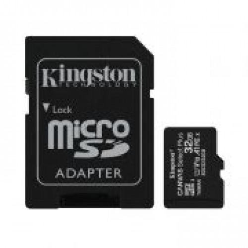 Карта памяти Micro SDHC 32Gb Kingston Class 10 Canvas Select + UHS-I U1 A1, 100 Мб/с + адаптер SD
