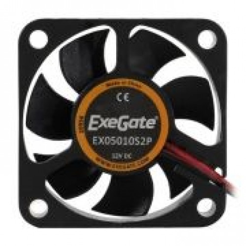 Вентилятор 50 x 50 x 10, 2 pin, 12V, втулка, кабель 30 см, Exegate (EX05010S2P)