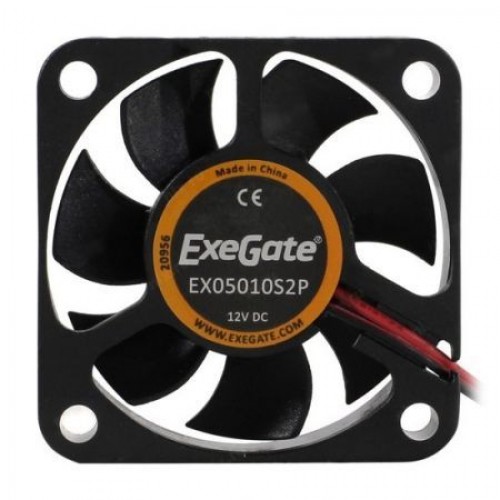 Вентилятор 50 x 50 x 10, 2 pin, 12V, втулка, кабель 30 см, Exegate (EX05010S2P)