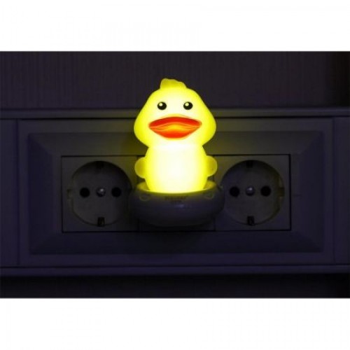 Светильник-ночник Утенок" с выключателем, светодиодный, 0.5Вт, 220В, Эра (NN-609-SW-Y)"