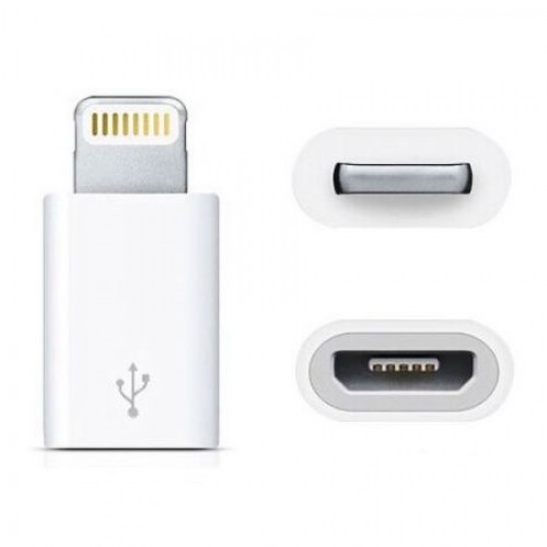 Адаптер USB 2.0 micro Bf - Apple Lightning 8 pin (m), белый (6-075)