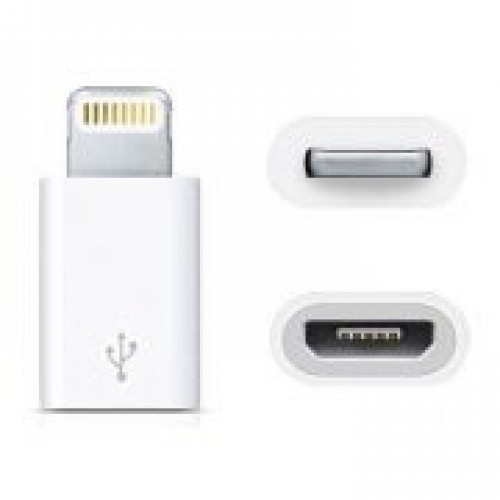 Адаптер USB 2.0 micro Bf - Apple Lightning 8 pin (m), белый (6-075)