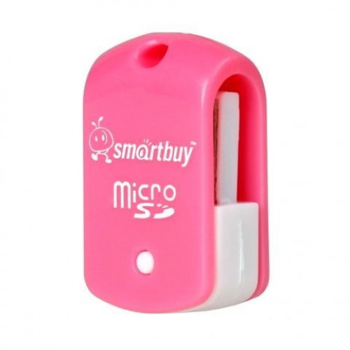 Карт-ридер внешний USB Smartbuy SBR-706-P Pink, microSD/microSDHC