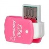 Карт-ридер внешний USB Smartbuy SBR-706-P Pink, microSD/microSDHC