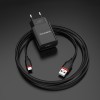 Зарядное устройство Borofone BA20A, 2.1А USB + кабель Type C, черное