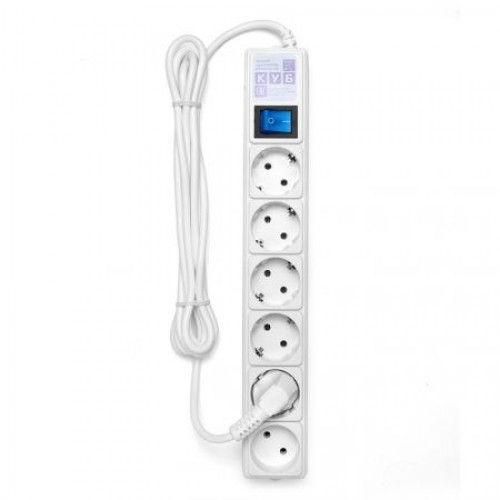 Сетевой фильтр Power Cube 5+1 3.5 кВт 16A, белый, 1.9 м, 6 розеток (SPG(5+1)-16B-1,9М)
