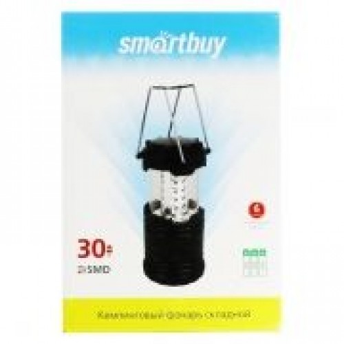 Фонарь кемпинговый Smartbuy, аккумуляторный, черный, складной, 30 SMD (SBF-30-F)