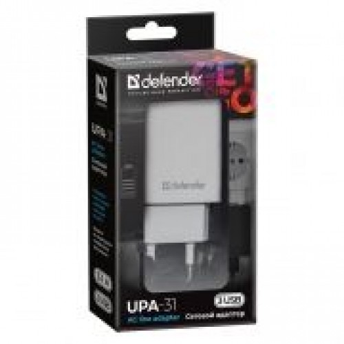 Зарядное устройство Defender UPA-31 220V->5V 3.1A 3xUSB, белое (83587)