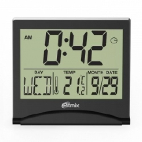 Часы будильник Ritmix CAT-042, температура, дата, складной корпус, черные