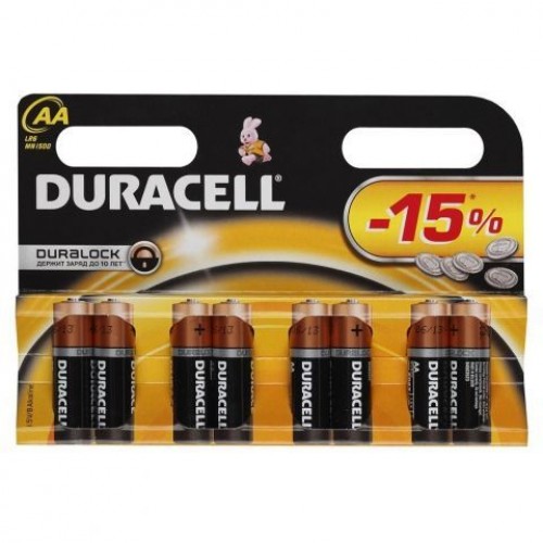 Батарейка AA Duracell BASIC LR6-8BL, 8 шт, блистер