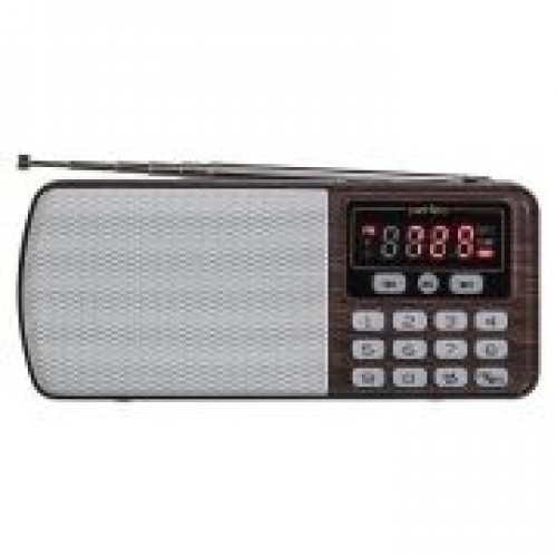 Мини аудио система Perfeo ЕГЕРЬ, MP3, FM, коричневая (i120-BK) (PF_A4463)