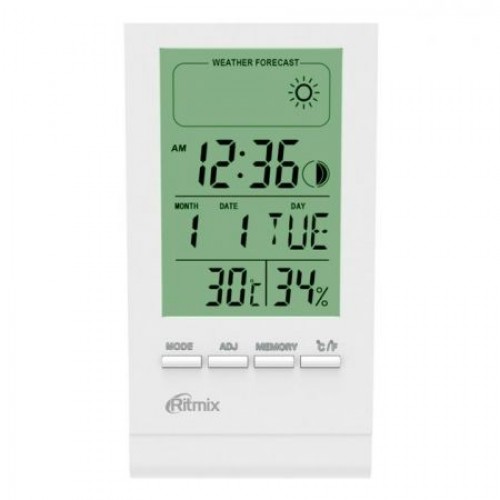 Метеостанция Ritmix CAT-040 с часами и будильником, белая