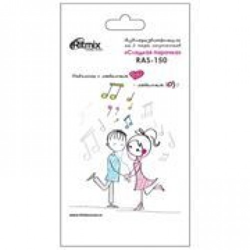 Адаптер аудио разветвитель 3.5 stereo plug -> 2x3.5 stereo jack, 0.15 м, белый, Ritmix (RAS-150)