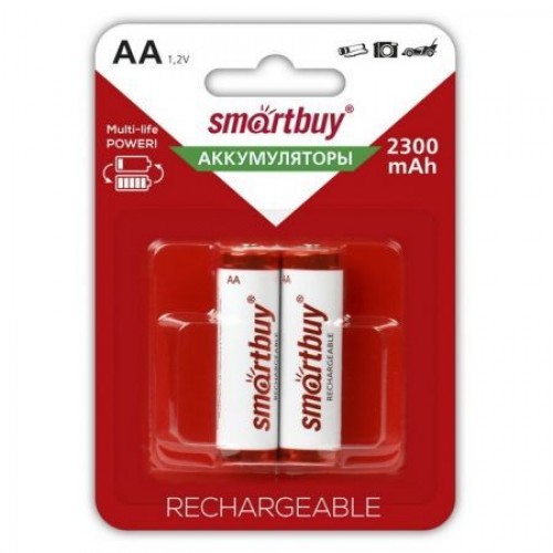 Аккумулятор AA Smartbuy HR6-2BL 2300мА/ч Ni-Mh, 2шт, блистер (SBBR-2A02BL2300)