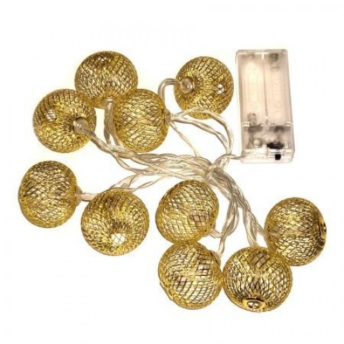 Светодиодная гирлянда Perfeo Шар 1" , 10 LED, металл, 1.5 м, 2хАА (PF_A4913)"