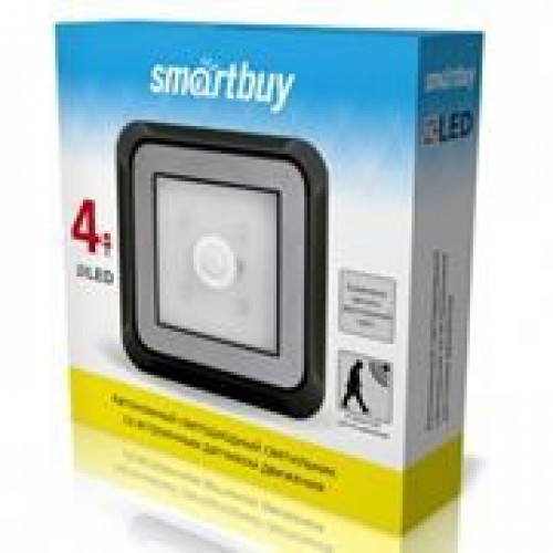 Фонарь Smartbuy с датчиком движения, черный, 4 LED, 4XAAA (SBF-4-K)
