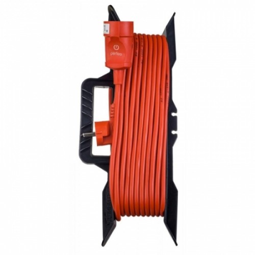 Удлинитель сетевой на рамке Perfeo УХз16-101, 16A, 20 м, 1 розетка, с заземл. , оранж. (PF_C3273)