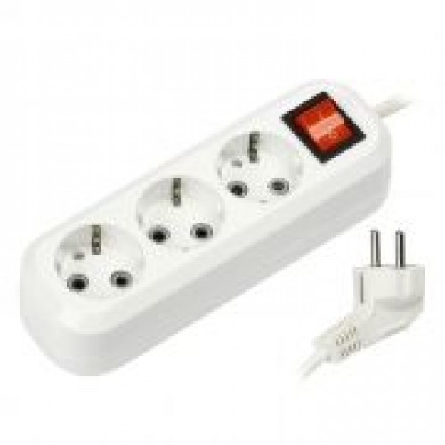 Удлинитель сетевой Smartbuy, 3 розетки, 3 м, 16А/3.5кВт заземление, выключатель (SBE-16-3-03-ZS)