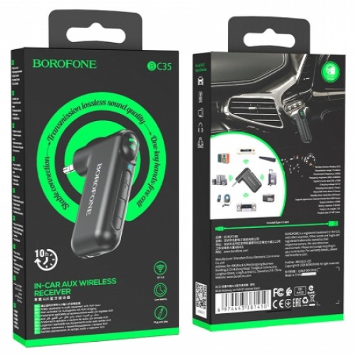 Bluetooth адаптер для аудио, функция приема, 3.5 AUX-выход, Handsfree, аккумулятор, Borofone BC35