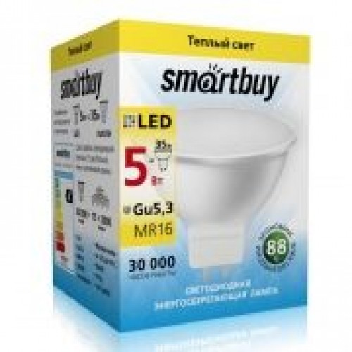 Светодиодная (LED) лампа Smartbuy Gu5,3 05W/3000 (SBL-GU5_3-05-30K-N)