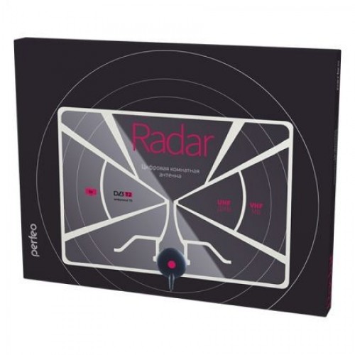 Антенна комнатная для ТВ, VHF/UHF, DVB-T2, активная, Perfeo RADAR (PF_A4213)