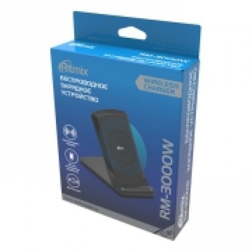 Беспроводное зарядное устройство Qi, 10W, черное, Ritmix RM-3000W