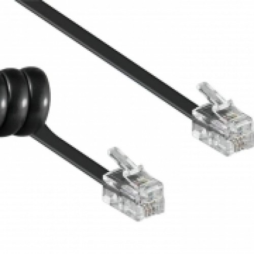 Кабель телефонный витой 4p4c RJ10, 3 м, черный, Premier (6-410)