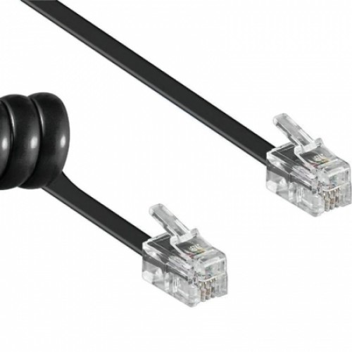 Кабель телефонный витой 4p4c RJ10, 3 м, черный, Premier (6-410)
