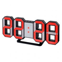 Часы будильник Perfeo LUMINOUS", черный корпус/красная LED подсветка (PF_5197)"