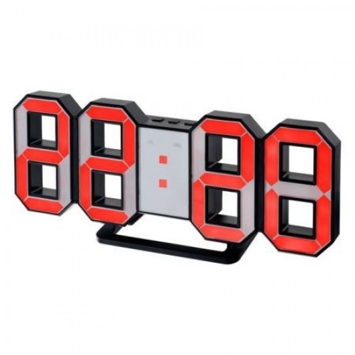 Часы будильник Perfeo LUMINOUS", черный корпус/красная LED подсветка (PF_5197)"