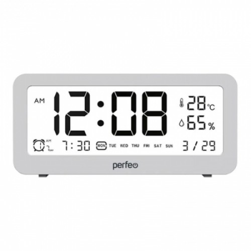 Метеостанция Perfeo PF-S8827 Brisa с часами и будильником, белая (PF_C3576)