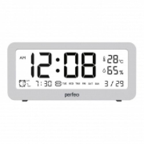 Метеостанция Perfeo PF-S8827 Brisa с часами и будильником, белая (PF_C3576)