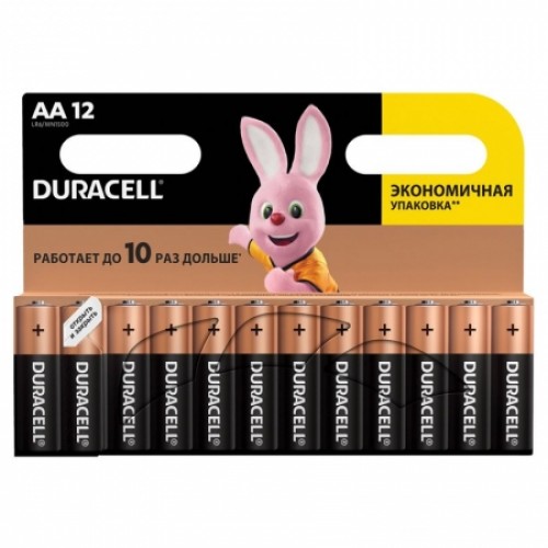 Батарейка AA Duracell LR6-12BL, 12 шт, блистер (MN1500)