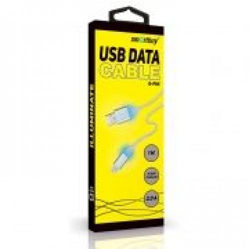 Кабель USB 2.0 Am=>Apple 8 pin Lightning, 1 м, с индикацией, белый, Smartbuy (iK-512ssbox white)