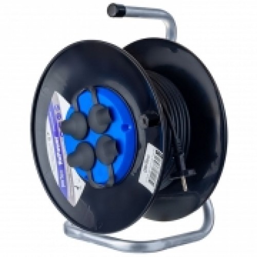 Удлинитель сетевой на катушке Perfeo РБК16, 220В 16A, 40 м, 4 розетки, без заземления (PF_C3368)