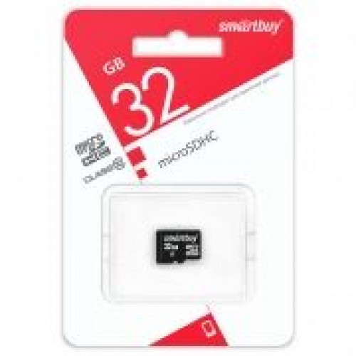 Карта памяти Micro SDHC 32Gb Smartbuy Class 10 без адаптера (SB32GBSDCL10-00LE)