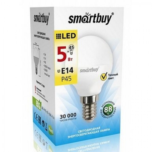 Светодиодная (LED) лампа Smartbuy P45 05W/3000/E14 (SBL-P45-05-30K-E14)