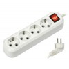 Удлинитель сетевой Smartbuy, 4 розетки, 2 м, 16А/3.5кВт заземление, выключатель( SBE-16-4-02-ZS)