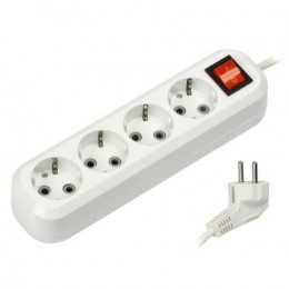 Удлинитель сетевой Smartbuy, 4 розетки, 2 м, 16А/3.5кВт заземление, выключатель( SBE-16-4-02-ZS)