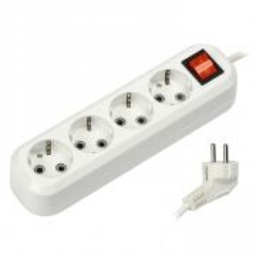 Удлинитель сетевой Smartbuy, 4 розетки, 2 м, 16А/3.5кВт заземление, выключатель( SBE-16-4-02-ZS)