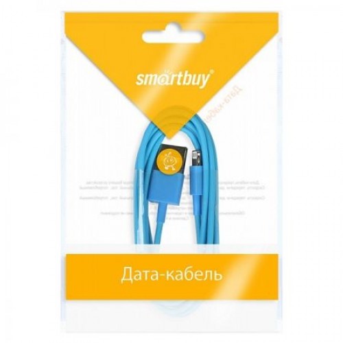 Кабель USB 2.0 Am=>Apple 8 pin Lightning, 1.2 м, голубой, Smartbuy (iK-512c blue)