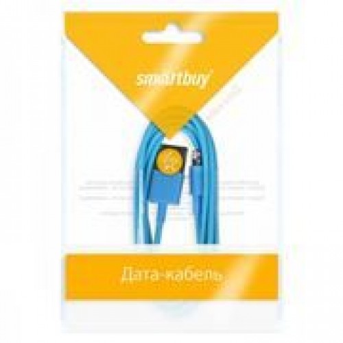 Кабель USB 2.0 Am=>Apple 8 pin Lightning, 1.2 м, голубой, Smartbuy (iK-512c blue)