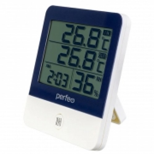 Метеостанция Perfeo PF-CX-260A Kammuri с часами и будильником, белая (PF_C3661)