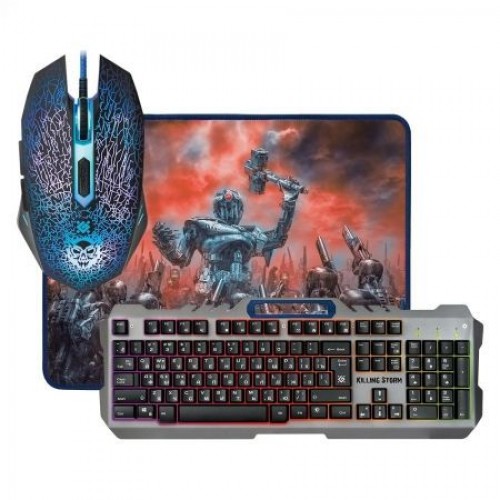 Игровой комплект Defender Killing Storm MKP-013L RU, клавиатура+мышь+коврик, USB (52013)