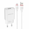Зарядное устройство Borofone BA20A, 2.1А USB + кабель Micro USB, белое