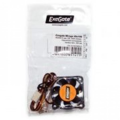 Вентилятор 40 x 40 x 10, 3 pin, 12V, 5000 об/мин, втулка, кабель 30 см, Exegate (EX04010S3P)