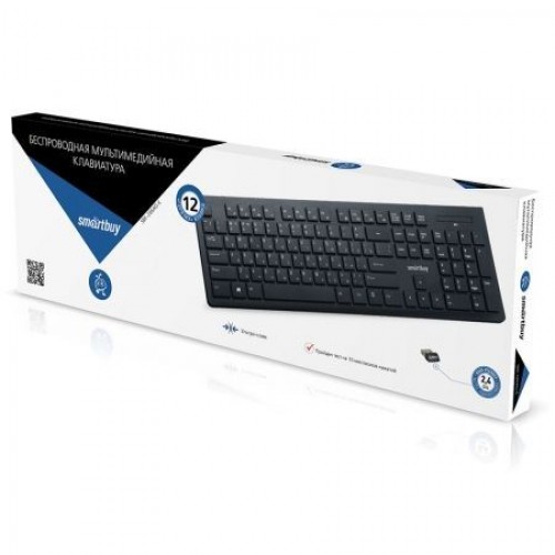 Клавиатура беспроводная Smartbuy 206, черная, USB (SBK-206AG-K)