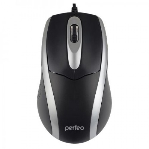 Мышь Perfeo Tour, черно-серебристая, USB (PF_A4751)