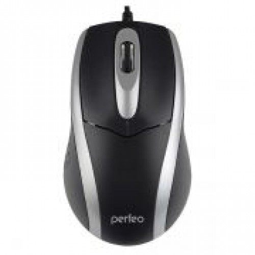 Мышь Perfeo Tour, черно-серебристая, USB (PF_A4751)